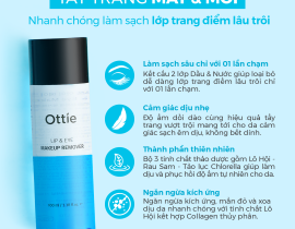 TẨY TRANG MẮT & MÔI OTTIE LIP & EYE MAKEUP REMOVER