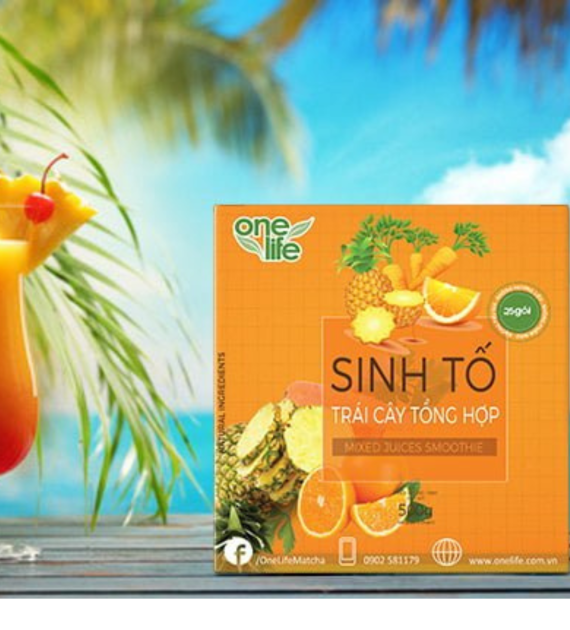 SINH TỐ TỔNG HỢP TRÁI CÂY TỰ NHIÊN HỘP 25 GÓI*20GR
