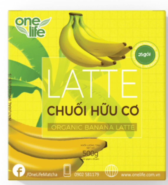LATTE CHUỐI HỮU CƠ HỘP 25 GÓI*20GR