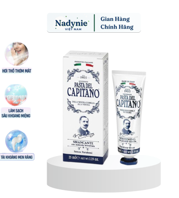 Kem đánh răng  Pasta Del Capitano 1905 làm trắng răng Capitano Whitening