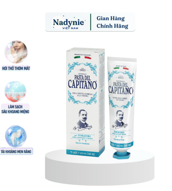 Kem đánh răng Capitano dành cho người hút thuốc Pasta del Capitano 1905 Smokers 