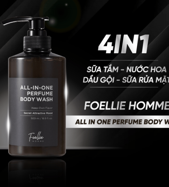 Sữa tắm Foellie Homme ALL-IN-ONE PERFUME BODY WASH 500ml