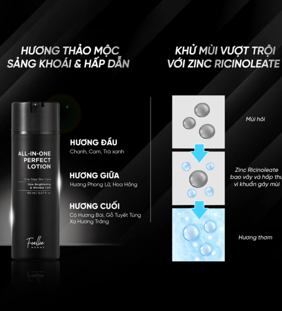 SỮA DƯỠNG DA FOELLIE HOMME ALL-IN-ONE PERFECT LOTION 150ML