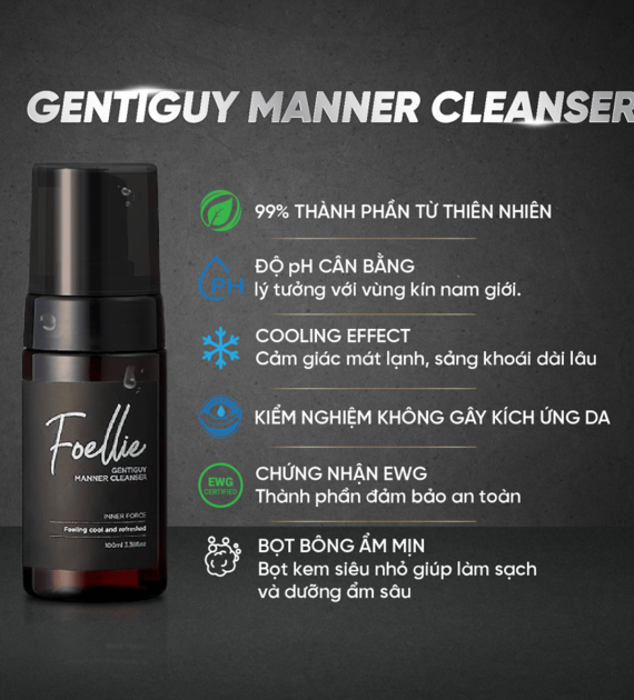 Dung dịch vệ sinh vùng kín Foellie GENTIGUY MANNER CLEANSER 100ml