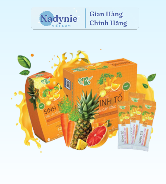 SINH TỐ TỔNG HỢP TRÁI CÂY TỰ NHIÊN HỘP 6 GÓI*20GR