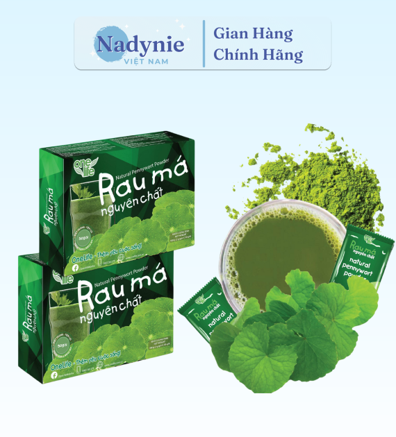 BỘT RAU MÁ HUẾ TỰ NHIÊN HỘP 50 GÓI*2GR