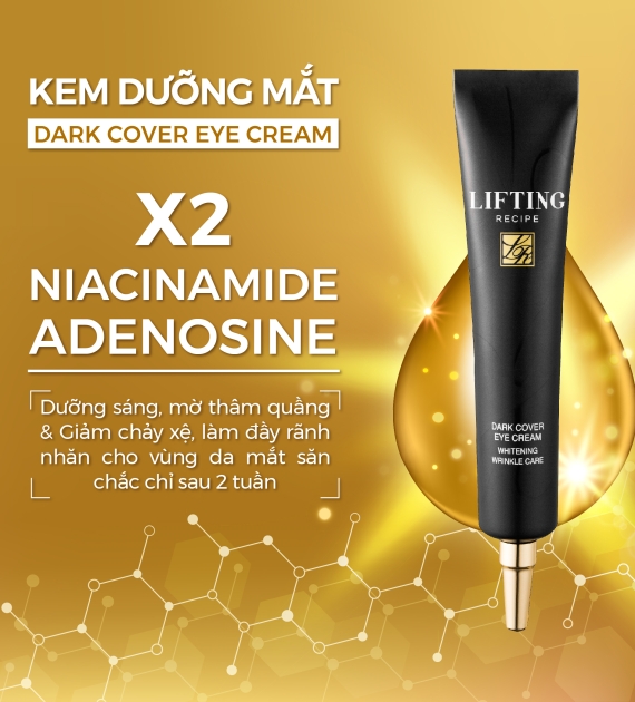 Kem dưỡng mắt RECIPE mờ thâm dưỡng sáng, giảm nếp nhăn, kem mắt Lifting Recipe Dark Cover Eye Cream 30ml