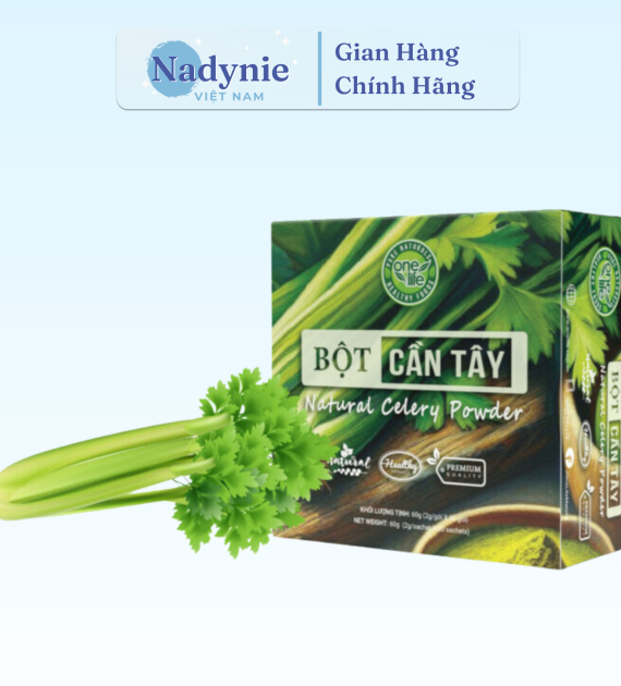 BỘT CẦN TÂY HUẾ TỰ NHIÊN HỘP 30 GÓI*2GR