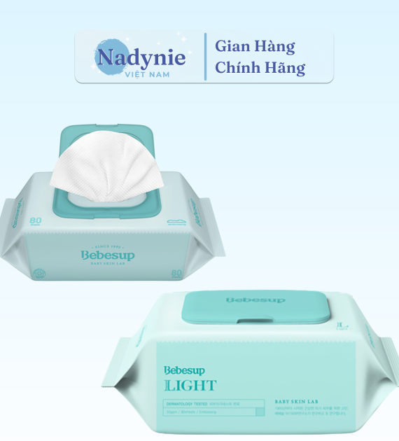 KHĂN ƯỚT BEBESUP LIGHT 20 TỜ
