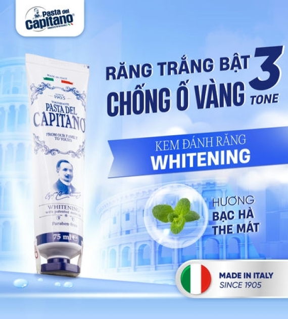 Kem đánh răng  Pasta Del Capitano 1905 làm trắng răng Capitano Whitening