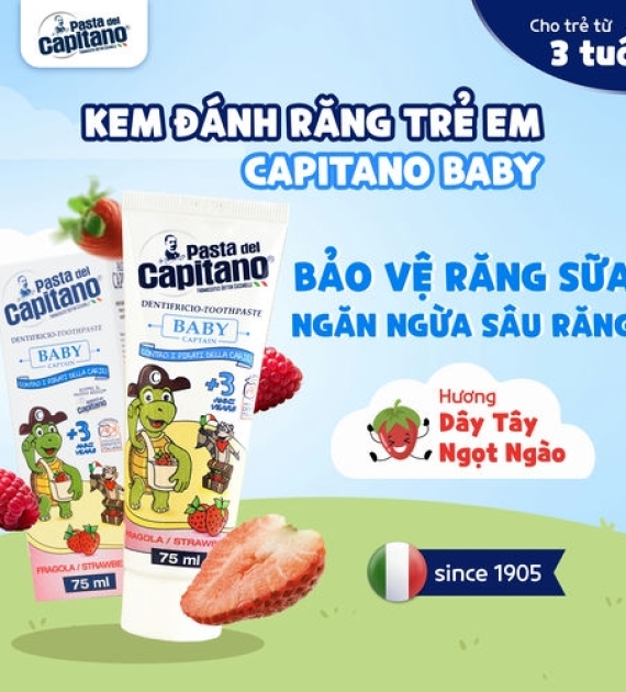 Kem đánh răng Capitano Trẻ Em Hương Dâu Pasta del Capitano 1905 Baby Strawberry