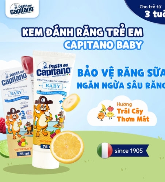 Kem đánh răng Capitano Trẻ Em Hương Trái Cây Pasta del Capitano 1905 Baby Tutti-Fruitti