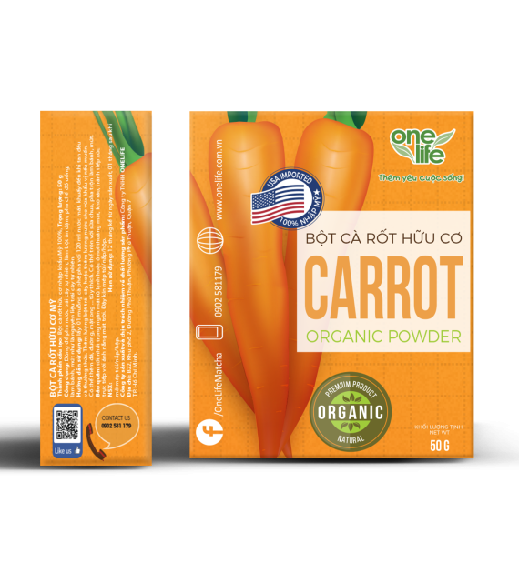 BỘT CÀ RỐT ORGANIC HỘP 50GR