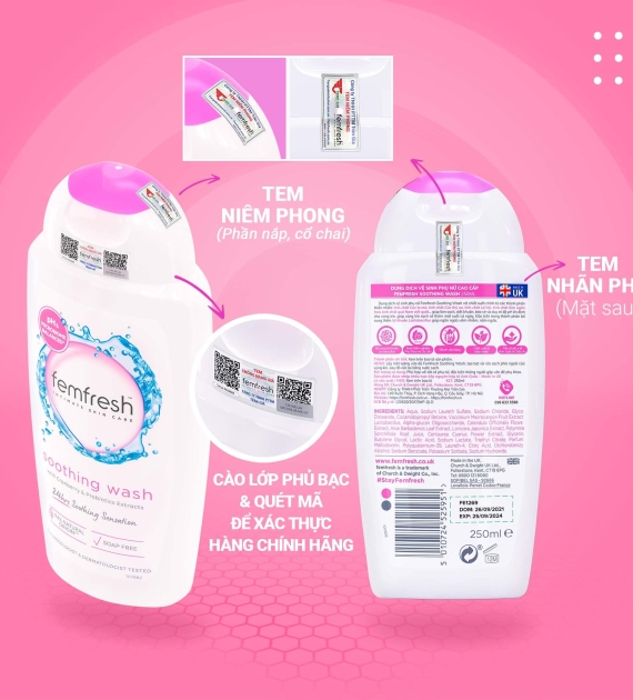 DUNG DỊCH VỆ SINH PHỤ NỮ CAO CẤP HÀNG NGÀY FEMFRESH SOOTHING WASH 250ML