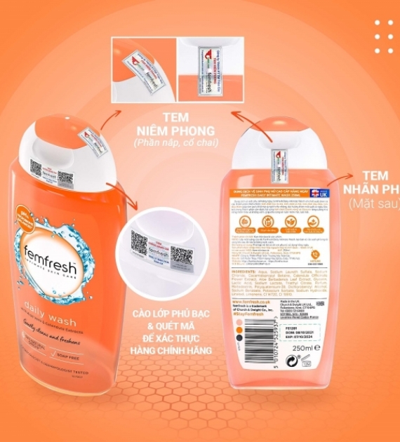DUNG DỊCH VỆ SINH PHỤ NỮ CAO CẤP HÀNG NGÀY FEMFESH DAILY WASH 250ML