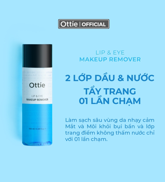 Tẩy trang dành cho Mắt & Môi Ottie Lip & Eye Makeup Remover 100ml