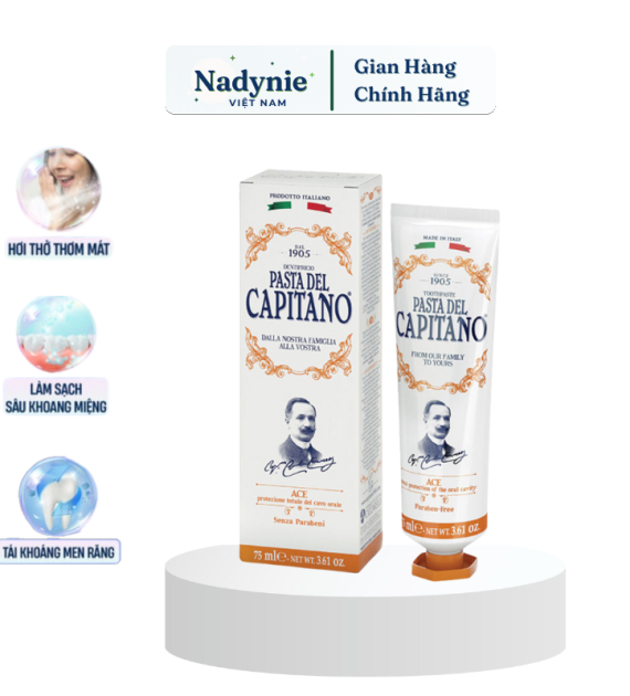 Kem đánh răng Pasta Del Capitano 1905 vitamin ACE bảo vệ toàn diện Capitano Vitamin ACE