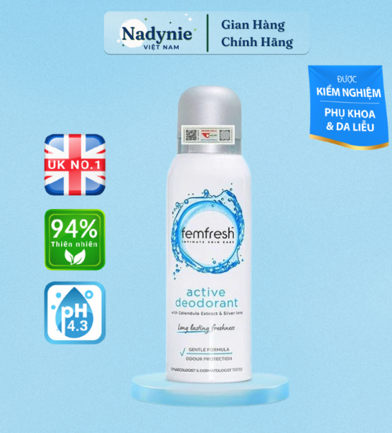 XỊT KHỬ MÙI VÀ THƠM MÁT VÙNG KÍN CAO CẤP FEMRESH ACTIVE DEODORANT