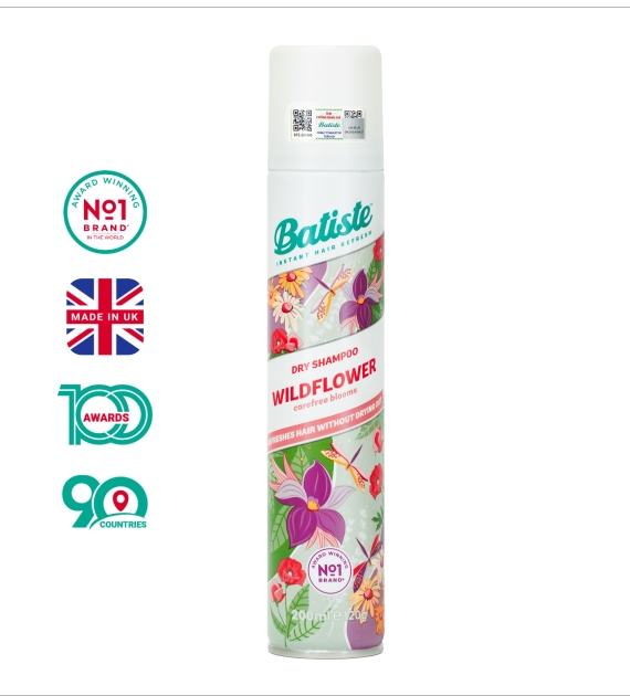  DẦU GỘI KHÔ BATISTE HƯƠNG HOA CỎ NỮ TÍNH, TƯƠI MÁT - WILDFLOWER 